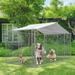 LZBEITEM 13 x 7.5 ft Outdoor Dog Kennel Dog Cage Dog Playpen Dog Fence Chicken Coop Hen House Heavy Duty Pet Playpen with Large Galvanized Chain Link with UV & Water Resistant Black Proof Cover