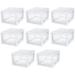 27 Quart White Frame Clear Plastic Stackable Storage Container Bin W/Single Drawer For Craft Pantry Sink & Desktop Organization 8 Pack