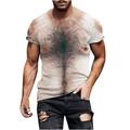 QIPOPIQ Men s Short Sleeve Round Neck Shirts New Funny Pattern Tees Fake Abs T Shirts Novelty T Shirt Fashion Summer Men Print Sports T Shirts & Shirts Gift for Father & Him 2023 Clearance Khaki XL