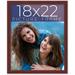 18X22 Dark Brown Real Wood Picture Frame Width 0.75 Inches | Interior Frame Depth 0.5 Inches | Photo Frame Complete With UV Acrylic Foam Board Backing Hanging Hardware