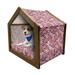 Chevron Pet House Colorful Arrow Motifs Chevron Lines Geometrical Patchwork Inspired Pattern Cubes Outdoor & Indoor Portable Dog Kennel with Pillow and Cover 5 Sizes Multicolor by Ambesonne