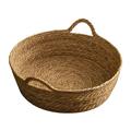 Woven Cat Bed Basket Kitten Bed Nest Small Dog Bed Round Lounge Bed Pet Bed Durable Grass Woven Cat Bed Cat Scratcher for Puppy Small Dogs 40cmx13cm