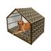 Butterfly Pet House Pattern of Exotic Tropical Butterflies Vintage Victorian Style Composition Outdoor & Indoor Portable Dog Kennel with Pillow and Cover 5 Sizes Brown Beige Black by Ambesonne