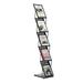 5-Layer Foldable Magazine Rack Office Magazine Display Stand Bookshelf Newspaper Storage Rack Black 10.63*15.75*62.99 in