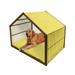 Yellow Chevron Pet House Vertical Retro Chevron Motif in Yellow Color Tones Outdoor & Indoor Portable Dog Kennel with Pillow and Cover 5 Sizes Avocado Green Yellow by Ambesonne
