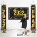 Autrucker 2022 Graduation Decorations Hanging Flags Porch Sign - Class of 2022 & Congrats Grad Flags 2022 Graduation Decorations Party Supplies for Indoor or Outdoor Home