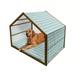 Summer Pet House Sail Boats in the Stripes Sea Holiday Sun Ocean Clouds Sky in Cartoon Drawing Style Outdoor & Indoor Portable Dog Kennel with Pillow and Cover 5 Sizes Multicolor by Ambesonne