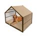 Geometric Pet House Grid Triangles with Rhombus and Hexagon Design Retro Colors Abstract Outdoor & Indoor Portable Dog Kennel with Pillow and Cover 5 Sizes Beige Coral Dark Taupe by Ambesonne