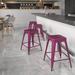 Grade 24 H Backless Purple Indoor-Outdoor Counter Height Stool