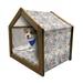 Floral Pet House Hand Drawn Style Flowers Blossoms and Leaves Romantic Spring Fantasy Scroll Outdoor & Indoor Portable Dog Kennel with Pillow and Cover 5 Sizes Multicolor by Ambesonne