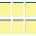 docket writing pads 8-1/2 x 11-3/4 perforated canary paper narrow rule 2x the of standard pads 100 6 pack (63376)