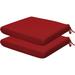 Indoor/Outdoor Textured Solid Scarlet Red Universal Seat Cushion: Recycled Fiberfill Weather Resistant Comfortable And Stylish Pack Of 2 Patio Cushions: 18 W X 17.5 D X 2.5 T