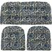 Indoor Outdoor 3 Piece Tufted Wicker Cushion Set (Standard Tucker Resist Indigo Blue)