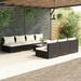8 Piece Patio Set with Cushions Poly Rattan Black