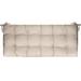 Indoor Outdoor Tufted Bench Cushion With Ties (38â€� X 18â€�) (Ivory)