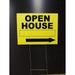 Open House Signs Pack of 5 Signs (Open House) Printed 2 Sided 18x24 inch x 4mm Corrugated Plastic Sings Panel & 5 Double H Stakes 10x24 inch x 9gauges Metal Wire Stake Signs Holder