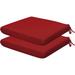 Indoor/Outdoor Textured Solid Scarlet Red Universal Seat Cushion: Recycled Fiberfill Weather Resistant Comfortable And Stylish Pack Of 2 Patio Cushions: 18 W X 17.5 D X 2.5 T