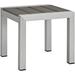 Shore Aluminum Outdoor Patio Side Table In Silver Gray