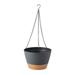 10 Inch Hanging Planter Pot with Drainage Holes and Chain Horticultural Hanging Basket for Garden Home Decor Black