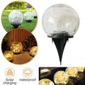 DEELLEEO Solar Garden Ball Light Crack Glass Ball Solar Globe Light 20 LED Solar Pathway Light Outdoor Garden Decor Warm White LED Light Ball Solar Lights Outdoor Decorations for Patio