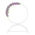 Oukaning 7.2 Ft Round Backdrop Stand for Parties Wedding Flower Display Frame Flower Balloon Backdrop Decor Rack White