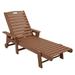 GZXS Adjustable Chaise Lounges Outdoor - Patio HDPE Reclining Chairs Outdoor Recliners W/ 5-Position Backrest Folding Chaise Lounge Chairs for Outdoor (Teak Finish)