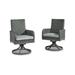 Asp 24 Inch Outdoor Swivel Chair Set of 2 Aluminum Frame Gray Upholstery