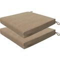 Indoor/Outdoor Textured Solid Birch Tan Dining Seat Cushion: Recycled Fiberfill Weather Resistant Reversible Comfortable And Stylish Pack Of 2 Patio Cushions: 20 W X 20 D X 4 T
