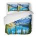 ZHANZZK 3 Piece Bedding Set Alberta Wenkchemna Peaks Reflection On Moraine Lake Banff Rocly Mountain Canada Park Twin Size Duvet Cover with 2 Pillowcase for Home Bedding Room Decoration