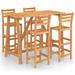 Suzicca 5 Piece Patio Bar Set Solid Acacia Wood