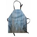 Fence Apron Old Painted Rustic Wooden Planks Vintage Naturally Weathered Destruction Unisex Kitchen Bib with Adjustable Neck for Cooking Gardening Adult Size Pale Azure Blue Dust by Ambesonne