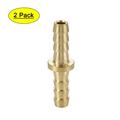 Uxcell Brass 3/16 to 3/16inch Straight Hollow Barb Hose Fitting 2 Pack