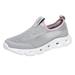 ZIZOCWA Lightweight Slip On Sneakers for Women Large Size Mesh Breathable Comfortable Soft Sole Casual Shoes Non-Slip Tennis Walking Shoe Grey Size38