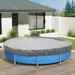 Round Pool Cover For Above Ground Pools Swimming Pool Cover Protector Winter Safety Cover (10 Ft Light Grey)