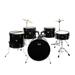 HLONK Glarry Full Size Adult Drum Set 5-Piece Black with Bass Drum two Tom Drum Snare Drum Floor Tom 16 Ride Cymbal 14 Hi-hat Cymbals Stool Drum Pedal Sticks