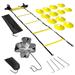 GoolRC Speed Training Kit Ladder Football Ladder with 12-Rung with 12 Cones and 4 Stakes Football Training Equipment Speed Training Kit for Football Basketball Baseball Hockey