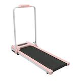 Folding Treadmill 0.5-6mph Portable Under Desk Walking Pad Treadmill with Handrail for Home Exercise Gym Walking Jogging Pad Pink 22.83*48.03*43.3inch