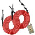 1/4 to 1/4 Male Jack Speaker Cables (2 Pack) by Fat Toad 25ft Professional Pro Audio Red DJ Speakers PA Patch Cords Quarter Inch 12 AWG Gauge Wire for Amp Music Studio Recording & Stage Gear