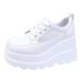 nsendm Women s Tennis Shoes Walking Shoes Sport Breathable Sneakers Running Shoes Mesh Summer Women s Sneakers 2023 New Womens Fashion Slip On Sneakers Round Toe Women Platform White 37
