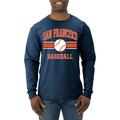 Wild Bobby City of San Francisco Baseball Fantasy Fan Sports Men s Long Sleeve T-Shirt Vintage Heather Navy 3X-Large