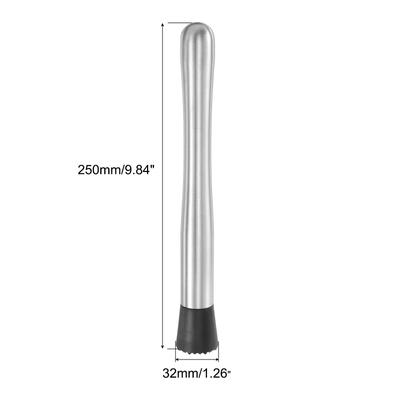 Muddler Thickened 304 Stainless Steel 3.2cm 25cm Anti-slip for Cocktail - Silver, Black