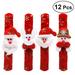 12PCS Cartoon 3D Santa Claus Snowman Elk Slap Bracelet Snowflake Gold Stamping Wristband For Kids Boys Girls Adults Christmas Pa