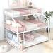 Twin XL / Full XL / Queen Size Triple Bunk Bed with Two Ladders - Sturdy Metal Construction