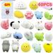 Mochi Squishy Toys 40PCS Party Favors for Kids Cat Dolphin Squeeze Stress Relief Toys Mini Mochi Kawaii Animal Party Novelty Toys Boy Girl Birthday Gift Random
