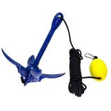 Blue Folding Grapnel Anchor Kit 1.5 lbs for PWC/Kayaks/Jet Skis/Dinghys/Canoe
