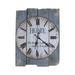 Square Rustic Wooden Clock Farmhouse Worn Decorative Roman Numeral Wall Clock Shabby Chic and DIY Home Decor Accents for the Kit