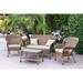 4pc Windsor Honey Wicker Conversation Set - Tan Cushions