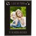 i love my poppa to the moon and back laser engraved faux leather leatherette wall hanging/tabletop father s day black 5x7 picture group family christmas vertical portrait photo frame