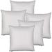 5 Pack Pillow Insert 16X16 Hypoallergenic Square Form Sham Stuffer Standard White Polyester Decorative Euro Throw Pillow Inserts For Sofa Bed - Made In (Set Of 5) - Machine Washable And Dry