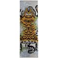 TIBETAN TIGER FLORAL GREY Indoor Floor Mat By Kavka Designs